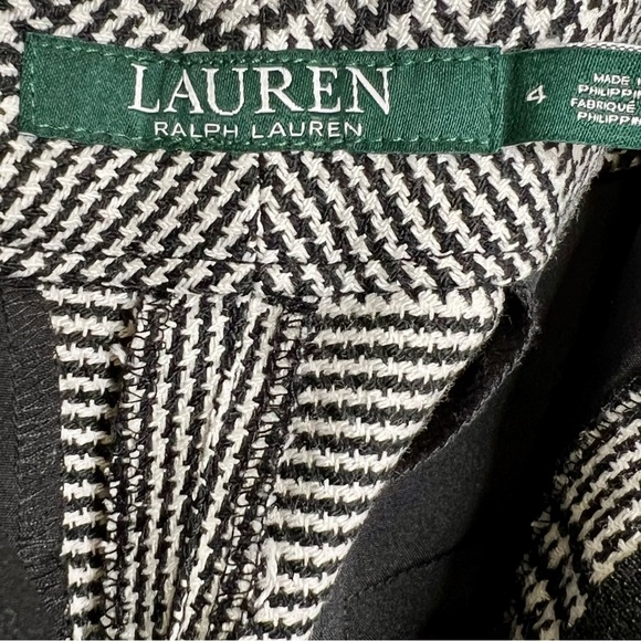 NEW Lauren Ralph Lauren Houndstooth Trouser Pants Black & White Size 4 - Picture 5 of 8